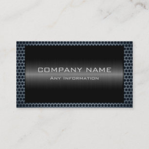 Metallic Black Stainless Grey Steel Hole Look Business Card