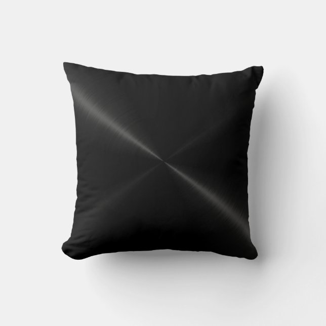 Metallic Black Stainless Steel Metal Look Cushion (Front)