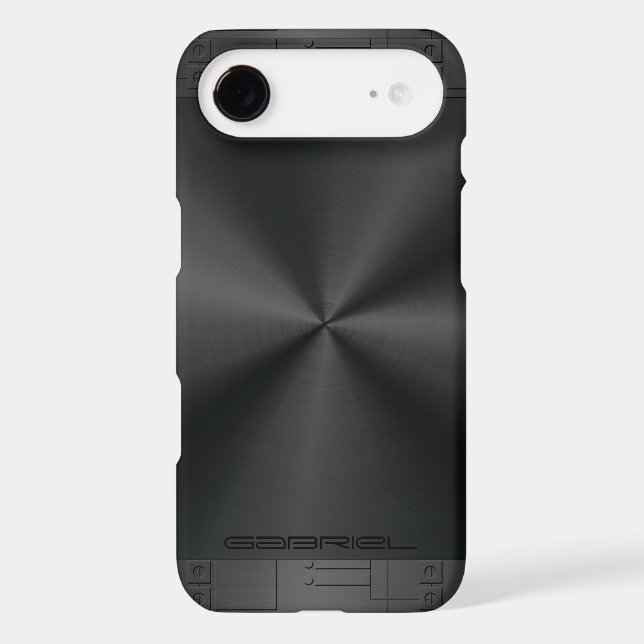 Metallic Black Tones Stainless Steel Look Case-Mate iPhone Case (Back)