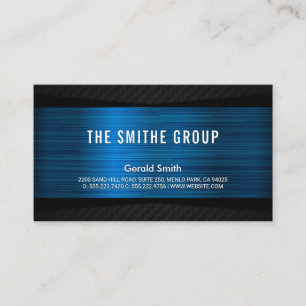 Metallic Blue Black   Corporate Business Card