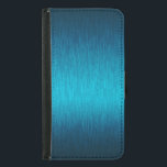 Metallic Blue Brushed Aluminium Look Samsung Galaxy S5 Wallet Case<br><div class="desc">Turquoise blue metallic brushed aluminium look. Cool simple slick design. Available on other products.  Metallic look is a digital illusion and mot real metallic finish.</div>