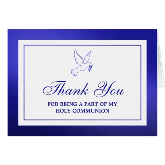 Metallic Blue Dove Holy Communion Or Confirmation Card
