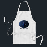 Metallic Blue Dreidel Standard Apron<br><div class="desc">A modernistic,  metallic blue dreidel against a dark,  night-like background.  Two of the Hebrew letters found on a dreidel,  nun and shin,  glow brightly.  Add your own text.</div>