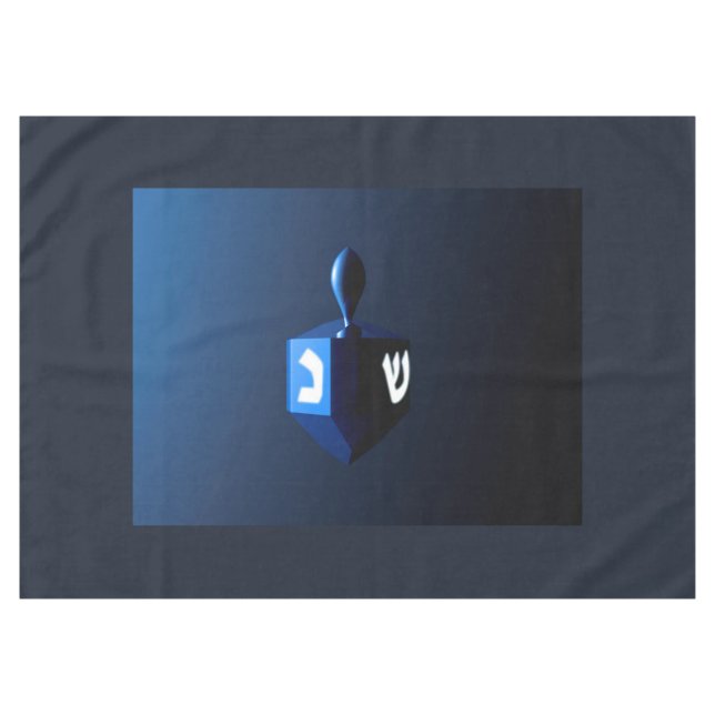 Metallic Blue Dreidel Tablecloth (Front (Horizontal))