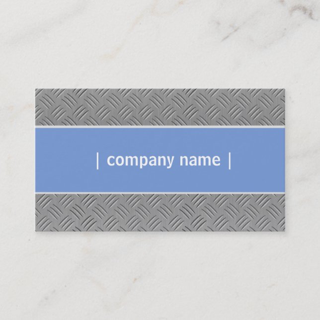 Metallic Blue Elegant Business Card (Front)