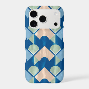 Metallic blue geometric diamond shapes