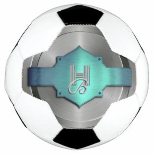 Metallic Blue Green Steel trompe l’œil Monogram Football