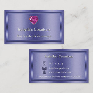 Metallic Blue Sapphire Gemstone Jewellery Designer Business Card