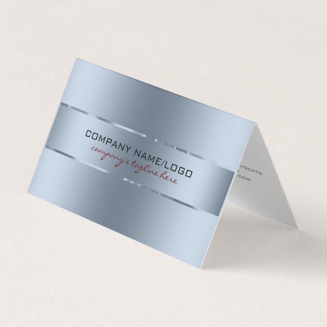 Metallic blue-tint modern background business card (Front)