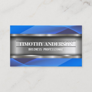 Metallic Blue Waves Business Card