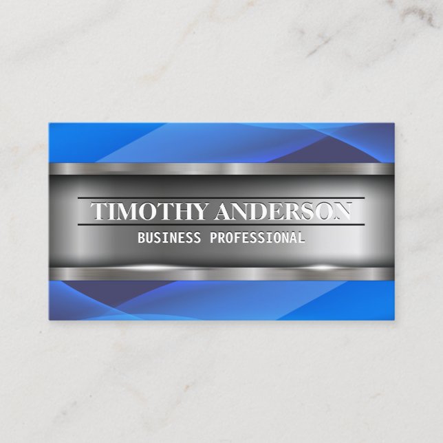 Metallic | Blue Waves Business Card (Front)