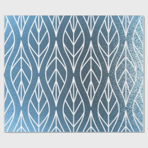 Metallic Blue White Gift Wrapping Paper