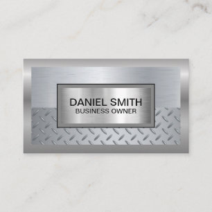 Metallic Border Brushed   Metal Pattern Grip Business Card