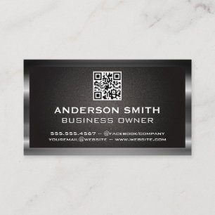 Metallic Border   QR Code Business Card