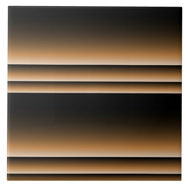 Metallic Bronze Copper Brown Ombre Stripes Tile (Front)