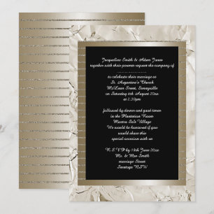 Metallic Bronze Gold Black Elegant WEDDING Invitation