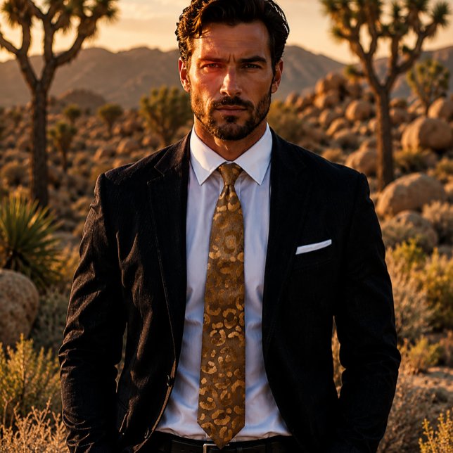 Metallic Bronze Leopard Print Tie (Creator Uploaded)