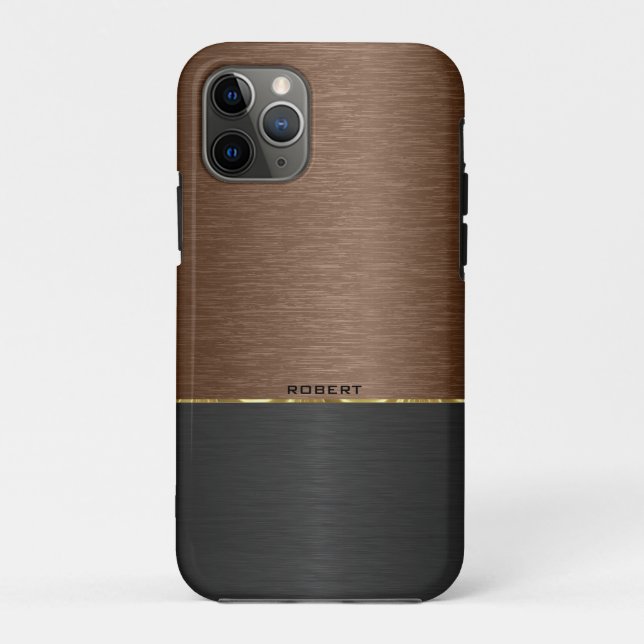 Metallic brown & black combo with gold accent Case-Mate iPhone case (Back)