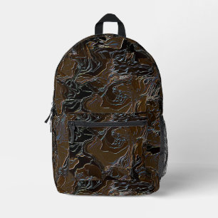Metallic Brown Camouflage Printed Backpack
