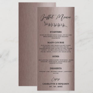 Metallic Brown Wedding Buffet Menu