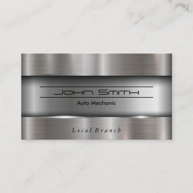 Metallic Brushed Background Business Card (Front)