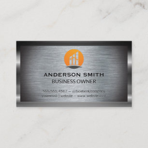 Metallic Brushed Background    Finance Logo Business Card