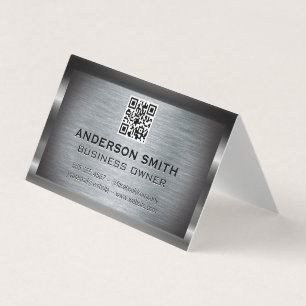 Metallic Brushed Background    QR Code Business Card