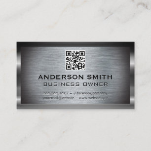 Metallic Brushed Background    QR Code Business Card