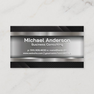 Metallic Brushed Black Trim Panels Business Card