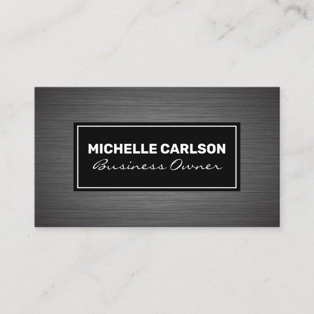 Metallic Brushed Business Card (Front)
