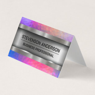 Metallic Brushed   Colourful Texture Background Business Card