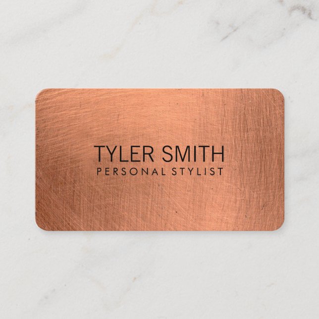 Metallic Brushed (Faux) Business Card (Front)