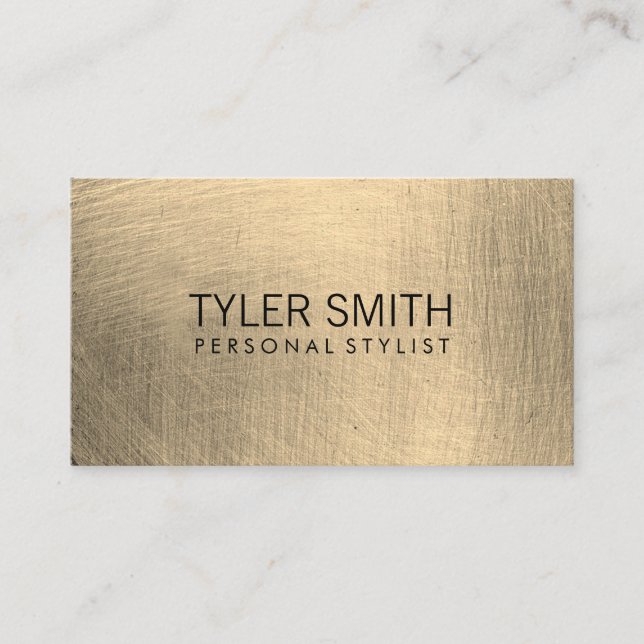 Metallic Brushed (Faux) Business Card (Front)