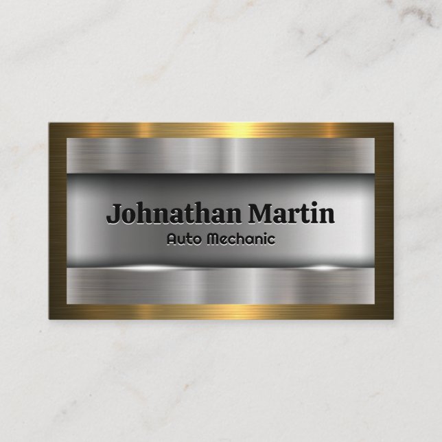 Metallic Brushed | Gold Aluminium  Business Card (Front)