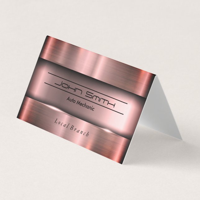 Metallic Brushed Industrial Business Card (Front)