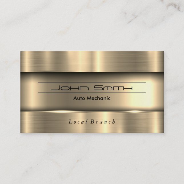Metallic Brushed Industrial Business Card (Front)