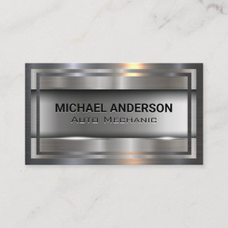 Metallic Brushed | Metal Borders Business Card
