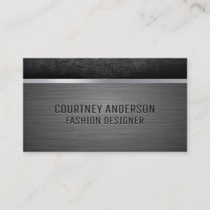Metallic Brushed Scratched Metal Trim Business Card