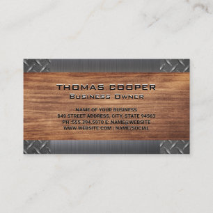 Metallic Brushed Shine   Diamond Plated   Wood Business Card