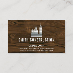 Metallic Building   Wood   Carpentry Business Card