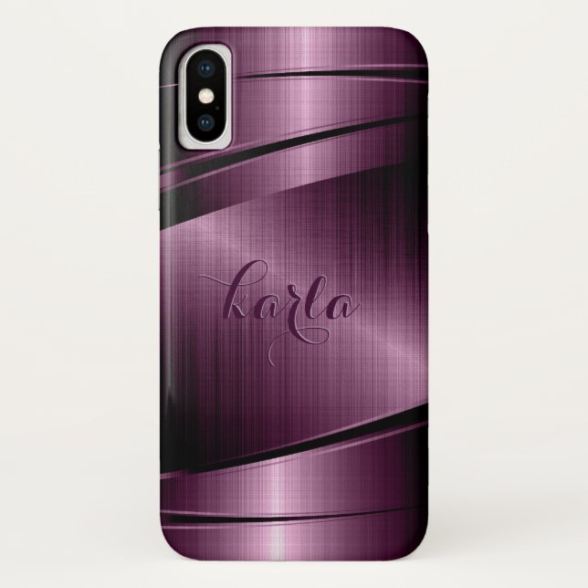 Metallic Burgundy-red Geometric Background Case-Mate iPhone Case (Back)