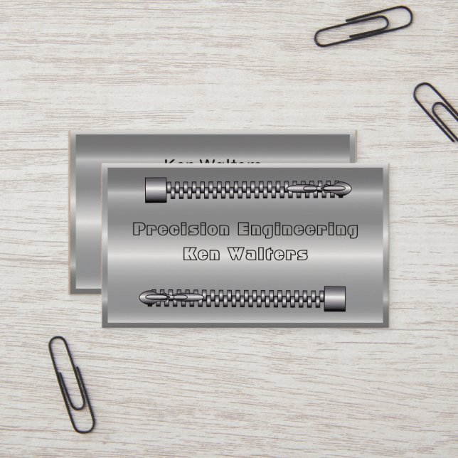 Metallic Business Card Faux Metal (Front/Back In Situ)