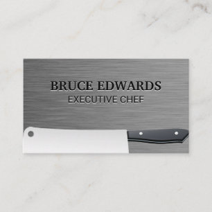 Metallic Butcher Knife Business Card