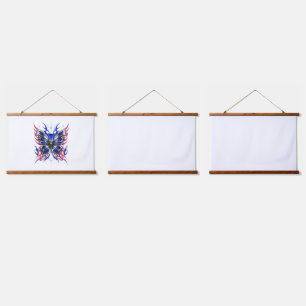Metallic Butterfly Blue Pink Flame Wings – Gothic Hanging Tapestry