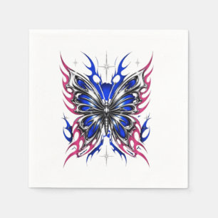 Metallic Butterfly Blue Pink Flame Wings – Gothic Napkin