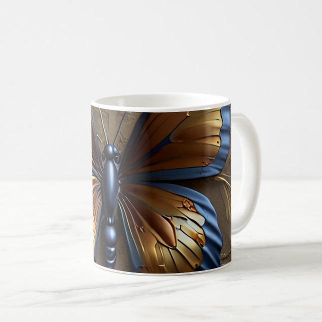 Metallic Butterfly Coffee Mug (Front Right)