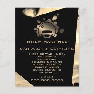 Metallic car bubble logo  flyer