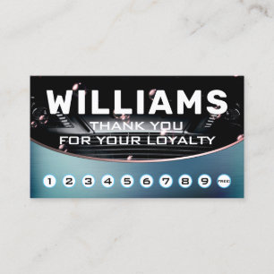 Metallic car wash loyalty business card