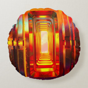 Metallic Celestial Sky Round Cushion
