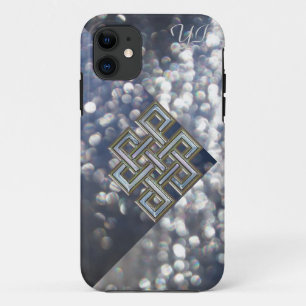 Metallic Celtic Knot Glitter Monogram Case. iPhone 11 Case